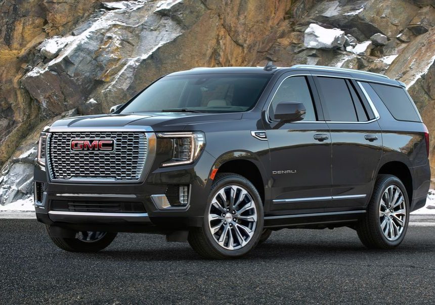 A 2021 GMC Yukon on a beautiful Bozeman Montana Roadway A 2021 GMC Yukon on a beautiful Bozeman Montana Roadway